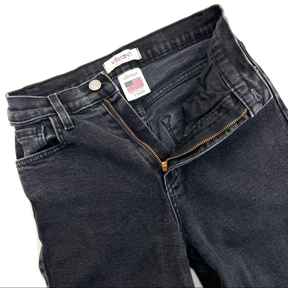 VTG Black Washed Straight Slim Jeans 24